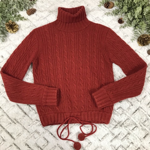 zara red turtleneck